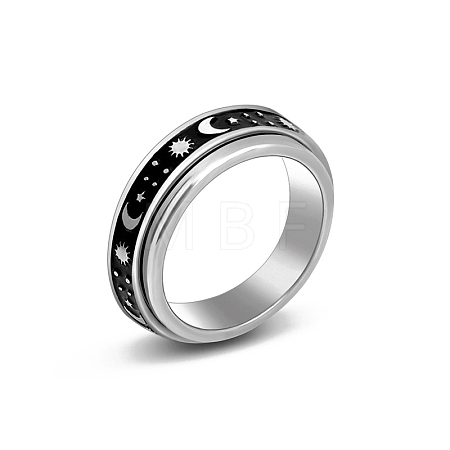 Non-Tarnish Stainless Steel Rotating Finger Ring PW-WG33260-61-1