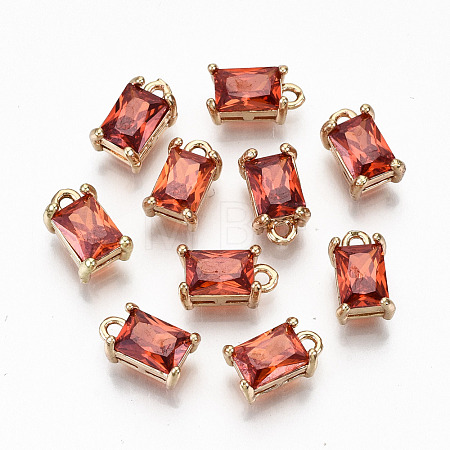 Brass Glass Rhinestone Pendants GLAA-S179-21E-RS-1