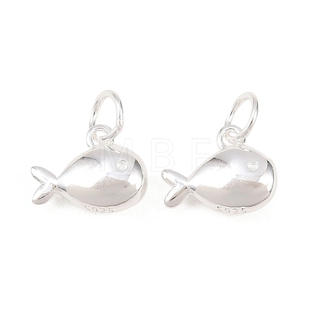 925 Sterling Silver Fish Charms STER-I024-03S-02-1