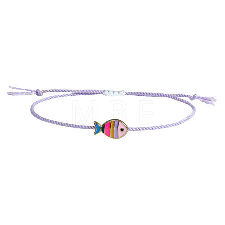Alloy Enamel Fish Charm Adjustable Bracelets FS-WG707CF-09-1
