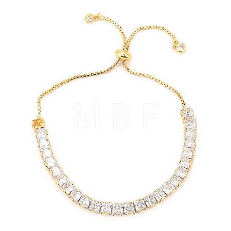 Adjustable Brass Micro Pave Cubic Zirconia Tennis Bracelets BJEW-F416-04G-1