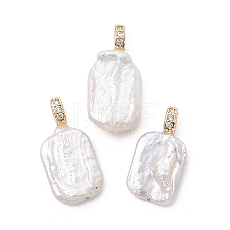 Natural Baroque Keshi Pearl Pendants PALLOY-JF05477-1