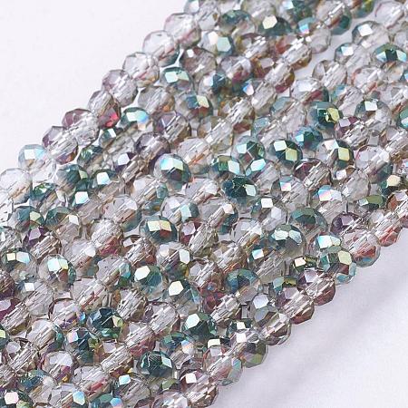 Electroplate Glass Faceted Rondelle Beads Strands EGLA-D020-3x2mm-15-1