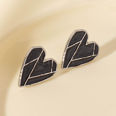 304 Stainless Steel Heart-shaped Stud Earrings PH1793-1-1