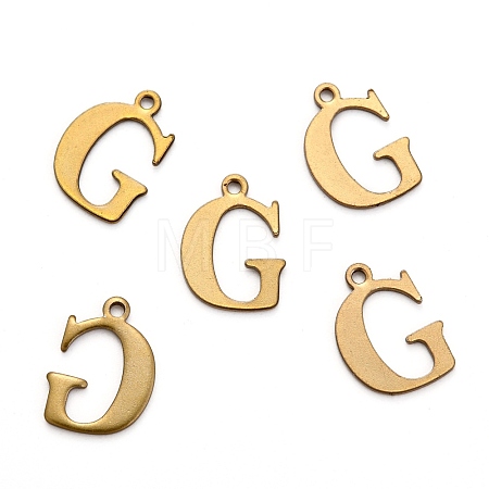 304 Stainless Steel Alphabet Charms STAS-H122-G-AB-1