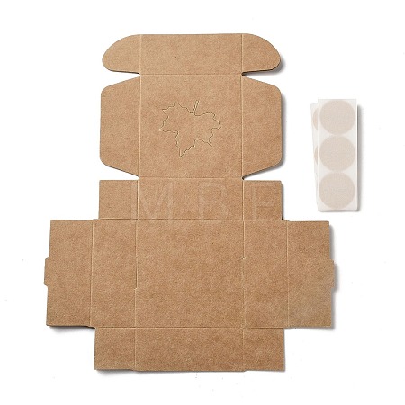 30Pcs Eco-Friendly Square Folding Kraft Paper Gift Box CON-CJ0001-15-1