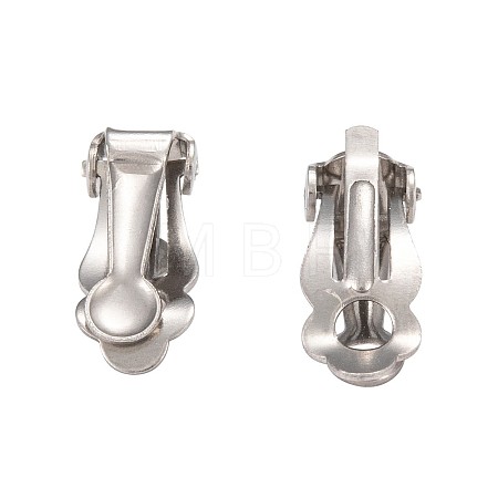 Tarnish Resistant 304 Stainless Steel Clip-On Earrings Findings X-STAS-Q185-01-1