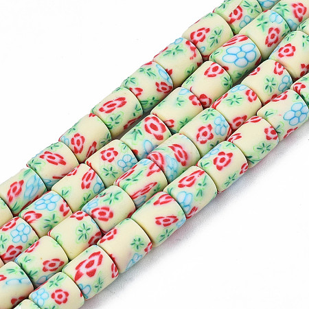 Handmade Polymer Clay Bead Strands X-CLAY-T020-10E-1