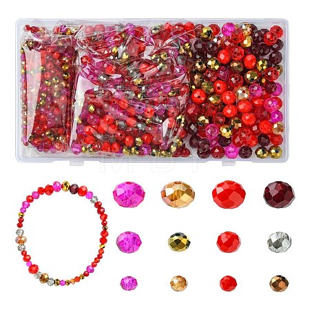1000Pcs 3 Styles Glass Rondelle Beads GLAA-CJC0009-09B-1