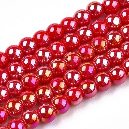 Electroplate Opaque Glass Beads Strands LS-GLAA-T032-P4mm-AB04-1