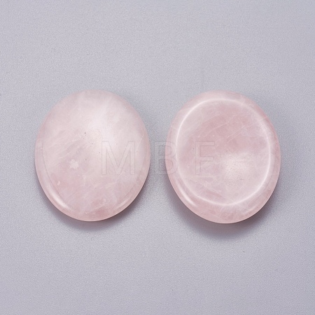 Oval Shape Natural Rose Quartz Thumb Worry Stone G-I219-06B-1