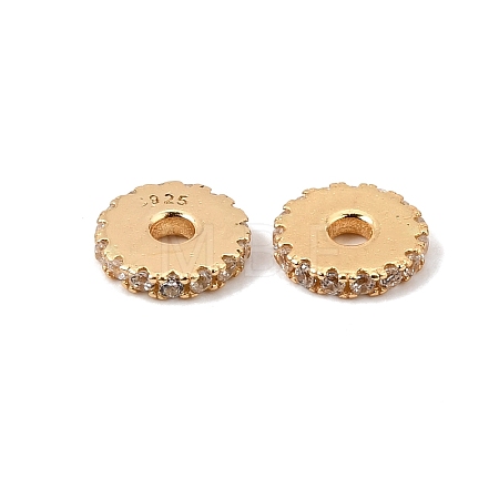 925 Sterling Silver Micro Pave Clear Cubic Zirconia Beads SE-CBAF1B2-17B-G-1