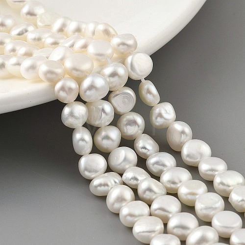 Natural Cultured Freshwater Pearl Beads Strands PEAR-A006-07G-1