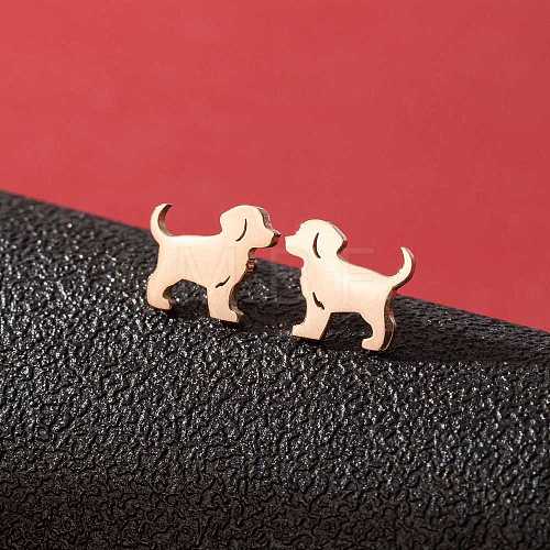 Stainless Steel Small Animal Stud Earrings for Women PW-WG5B49B-03-1