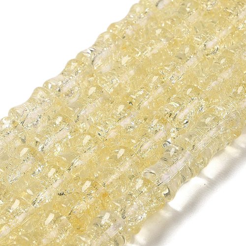 Transparent Crackle Glass Beads Strands GLAA-D025-01D-1