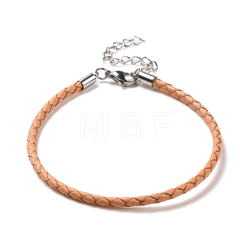 Braided Leather Cord Bracelet Making MAK-L018-05G-1