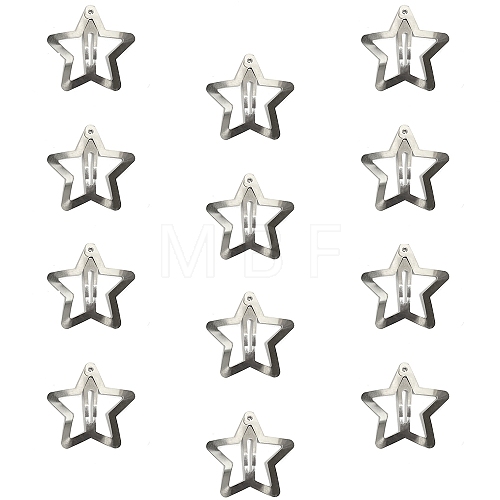 Metal Hollow Star Snap Hair Clips for Women Girls PW-WG27F79-02-1