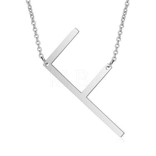 Non-Tarnish 201 Stainless Steel Initial Pendants Necklaces NJEW-S069-JN003D-F-1