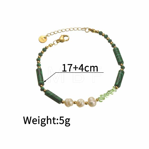 Golden Malachite Natural Pearl Bracelet Dopamine Fashion Simple Girlfriend Bracelet MG9989-4-1