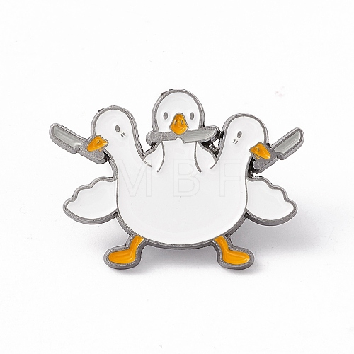 Duck with Knife Enamel Pin JEWB-H008-06B-1