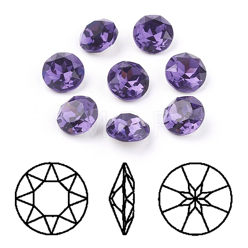 Pointed Back & Back Plated K9 Glass Rhinestone Cabochons RGLA-J012-10mm-277-1