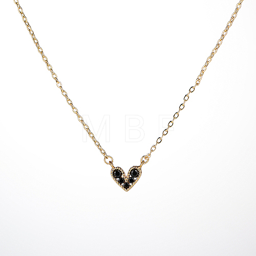 Golden Stainless Steel Heart Pendant Necklace for Women WZ0134-1-1