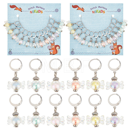 Candy Transparent Acrylic Pendant Stitch Markers HJEW-AB00323-1