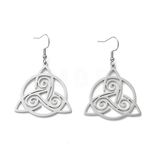 Non-Tarnish 304 Stainless Steel Sailor's Knot Dangle Earrings for Women EJEW-P222-06P-1