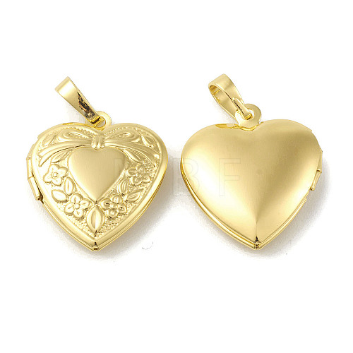 Rack Plating Brass Locket Pendants X-KK-G452-06G-1