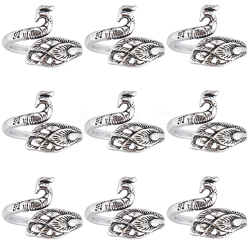 SUNNYCLUE 10Pcs Alloy Cuff Rings RJEW-SC0001-07-1