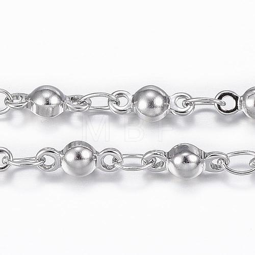 Tarnish Resistant 304 Stainless Steel Bar Link Chains CHS-H009-20P-1