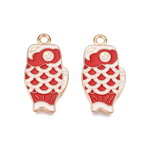 Light Gold Plated Alloy Enamel Pendants PALLOY-N176-27D-RS-1