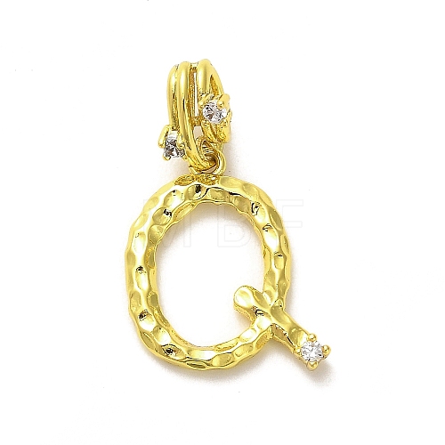 Rack Plating Brass Micro Pave Cubic Zirconia European Dangle Charms KK-L210-015G-Q-1