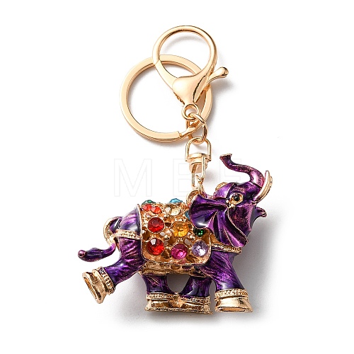 Alloy Rhinestone Keychains KEYC-PW0009-01G-1