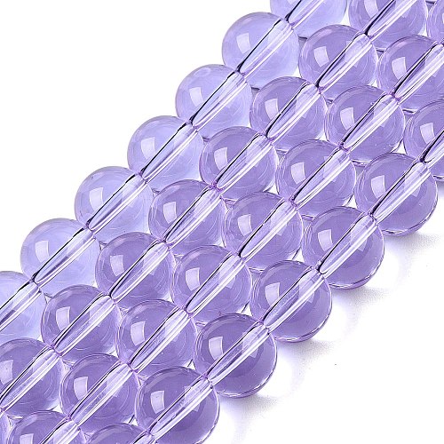 Transparent Glass Beads Strands GLAA-T032-T10mm-01-1