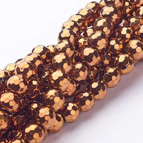 Non-Magnetic Synthetic Hematite Beads Strands X-G-G092-6mm-1