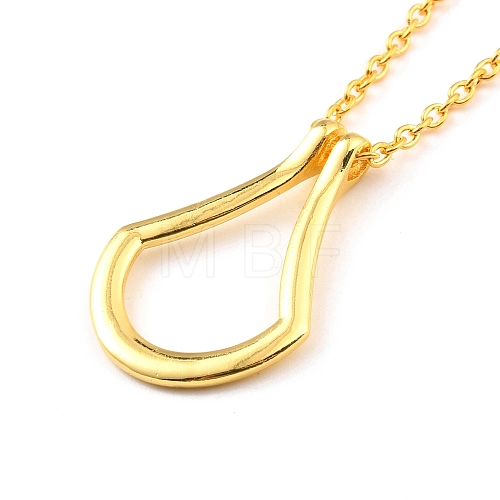 Minimalist Open Teardrop Alloy Pendant Necklace for Women NJEW-I113-01G-1