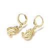 Brass Clear Cubic Zirconia Hoop Earrings EJEW-M045-01A-2