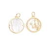 Brass Micro Pave Cubic Zirconia Pendants ZIRC-E164-36H-G-1