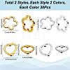 120Pcs 4 Styles Tibetan Style Alloy Bead Frames TIBE-SP0001-14-2