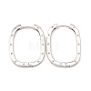 Brass Oval with Polka Dot Hoop Earrings for Woman EJEW-F314-02C-P-1