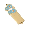 304 Stainless Steel Light Blue Enamel Insect Connector Charms STAS-P377-16G-C-2