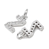 SHEGRACE Brass Micro Pave Clear Cubic Zirconia Pendants XGRQ29809-394P-Z-2