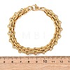 3-Tie 304 Stainless Steel Multi-stand Oval Link Chain Bracelets for Women Men BJEW-F529-06G-4