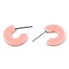 Opaque Cellulose Acetate(Resin) Half Hoop Earrings KY-T040-B60-01-3