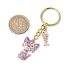 Alloy Enamel Cat Keychain KEYC-JKC01182-5