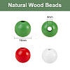 300Pcs 3 Colors Painted Natural Wood Beads sgWOOD-SZ0001-05-2