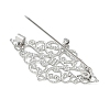 Rhombus with Flower Brass Lapel Pin Brooches for Clothes KK-CBA19A0-04P-2