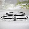 3Pcs Synthetic Stone Cross Braided Cord Adjustable Bracelet Sets CC2534-2-3