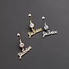 316L Surgical Stainless Steel Clear Cubic Zirconia Jiessiee Letter Dangle Bell Rings WGB741B-03-1